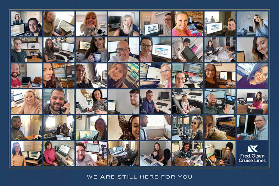 Fred. Olsen Cruise Lines staff share their working from home pictures in show of support for guests and trade
