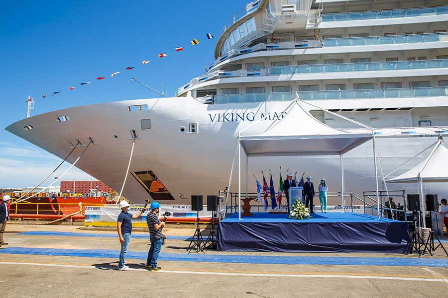 Viking Marks Float Out of Newest Ocean Ship