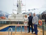Cruise Planners Chief Sales Officer, Theresa Scalzitti officially names Atlas Ocean Voyages’ World Traveller in Chile