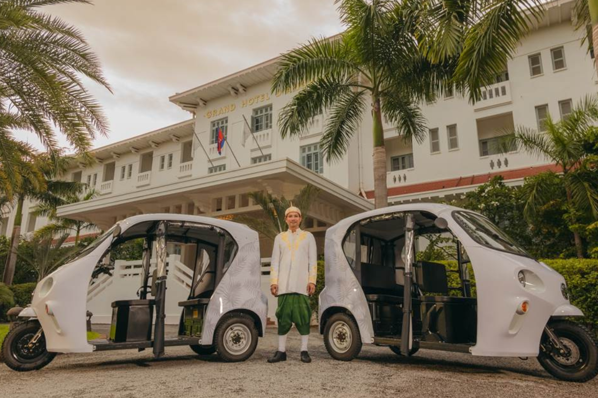 Raffles Grand Hotel d’Angkor Unveils New Electric Tuk-Tuks in Sustainability Push