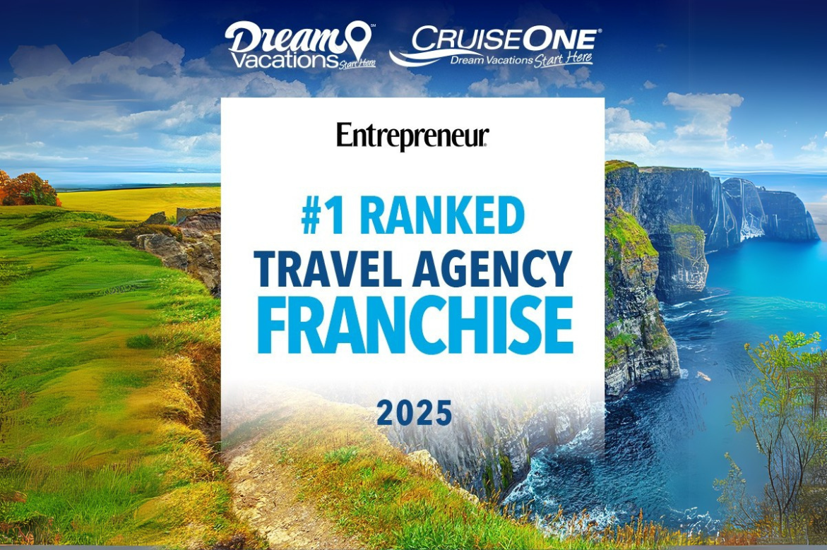 Dream Vacations/CruiseOne Named #1 Franchise in The Travel Category in Entrepreneur Magazine’s Franchise 500® Ranking