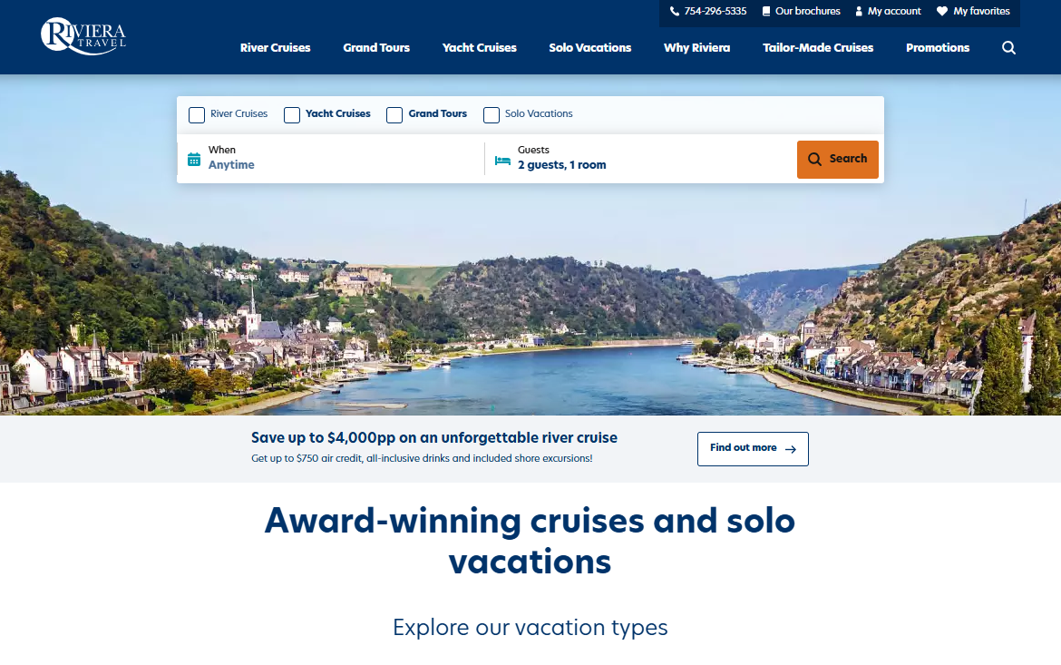 Riviera Travel Unveils New Website