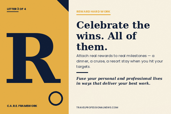 Reward Hard Work - The third letter in the C.A.R.E. framework for travel advisor motivation