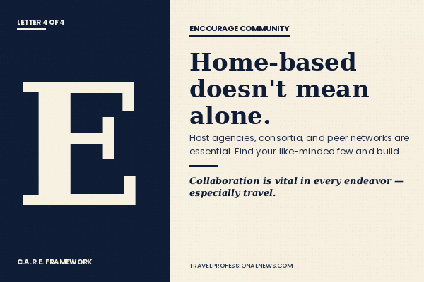 Encourage Community - The fourth letter in the C.A.R.E. framework for travel advisor motivation