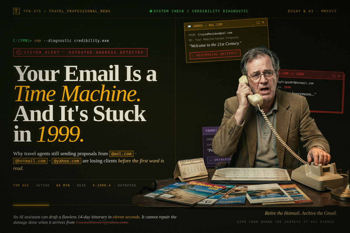 Your Email Address Is a Time Machine And It's Stuck in 1999 - Tom Ogg, Co-Founder and Co-Owner - Travel Professional NEWS 