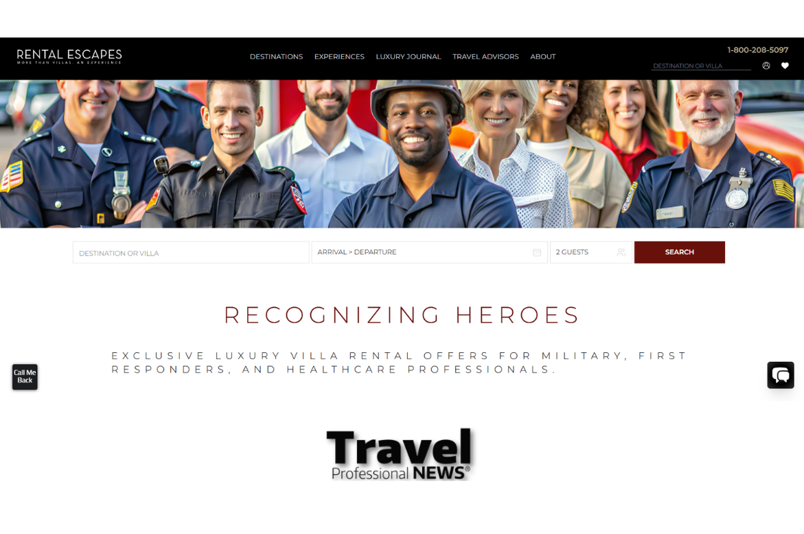 Rental Escapes Launches ‘REcognizing Heroes’ Offering Up to $2,500 Experience Credit