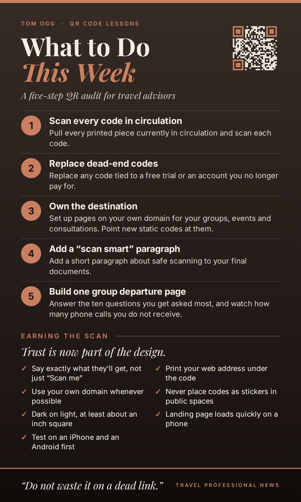 What to do this week: a five-step QR code audit for travel advisors