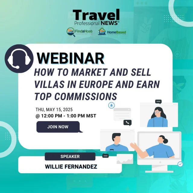 🔔 TODAY!! 
Webinar: ✨ How to Market and Sell Villas in Europe – and Earn Top Commissions!
🗓️ When: Thu, May 15, 2025 | 12:00 PM - 1:00 PM MST
 🎤 Hosted by: Willie Fernandez, Chief Marketing Officer

📣 Travel Advisors – Ready to Unlock Europe’s Most Lucrative Luxury Market? 🌍💼

Join us for an exclusive LIVE webinar with @RentalEscapes !

Discover how to tap into the booming demand for luxury European villas, deliver 5-star concierge experiences, and boost your earnings with high-paying commissions!

PLUS – 🎁 3 lucky attendees will win a $50 Amazon Gift Card!

👉 Reserve your spot now – link in bio!

#LuxuryTravel #TravelAdvisorLife #RentalEscapes #LuxuryVillas #EuropeTravel #VillaSpecialist #SellTravel #TravelWebinar #TravelAgentTraining #EarnMoreTravel #ConciergeTravel #TravelAdvisorCommunity #DreamDestinations #LuxuryBookings #HighCommissionTravel #TravelSales #BusinessGrowth #Webinar #CloseMoreDeals #WinBig #TravelAdvisorTips #BoostYourSales #TravelWebinar