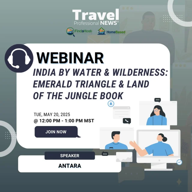 🔔 TODAY!! Webinar: India by Water & Wilderness: Emerald Triangle & Land 
of the Jungle Book
🗓️ When: Tue, May 20, 2025 | 12:00 PM - 1:00 PM MST
 🎤 Hosted by: @antara.cruises

🌿✨ India Like You've Never Seen It – By Water & Wilderness 🐘🚤

Join us LIVE for a breathtaking journey into the soul of India with @antara.cruises!

💫 Discover a side of India hidden from the typical traveler:
• Glide through the tranquil, mangrove-lined rivers of the Emerald Triangle
• Embark on thrilling jungle safaris in the forests that inspired The Jungle Book
• Experience the perfect blend of luxury, culture, and untamed nature
• Learn how to sell this one-of-a-kind experience to your clients

✨ Hosted by top experts – this is your key to unlocking India’s most exclusive, immersive itineraries.

🎁 BONUS: One lucky attendee will win a $50 Amazon Gift Card!

🔗 Don’t miss this unforgettable exploration – reserve your spot now (link in bio)!

#LuxuryTravel #TravelAdvisorLife #IndiaTravel #WildIndia #JungleBookIndia #RiverCruiseIndia #LuxurySafaris #TravelWebinar #TravelAgentTraining #SellTravelBetter #AuthenticIndia #HiddenIndia #OffTheBeatenPathIndia #TravelSales #BusinessGrowth #Webinar #CloseMoreDeals #WinBig #TravelAdvisorTips #BoostYourSales #TravelWebinar #CloseTheDeal #ExpertTravelPlanning #WinWithTravel #TravelSalesSuccess #TravelOpportunities #TravelExperience #TravelAdvisors #travelagent #travel